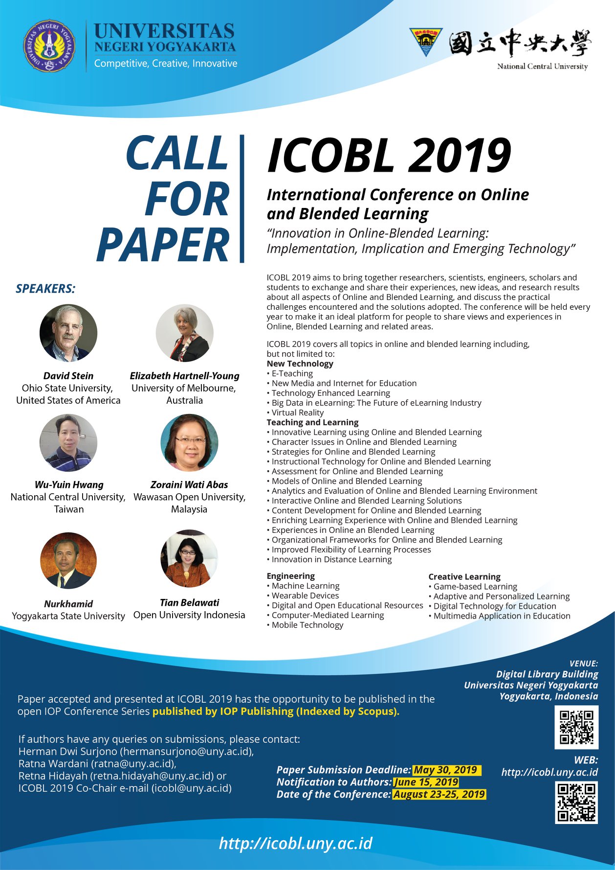 ICOBL 2019 – International Conference on Online and Blended Learning