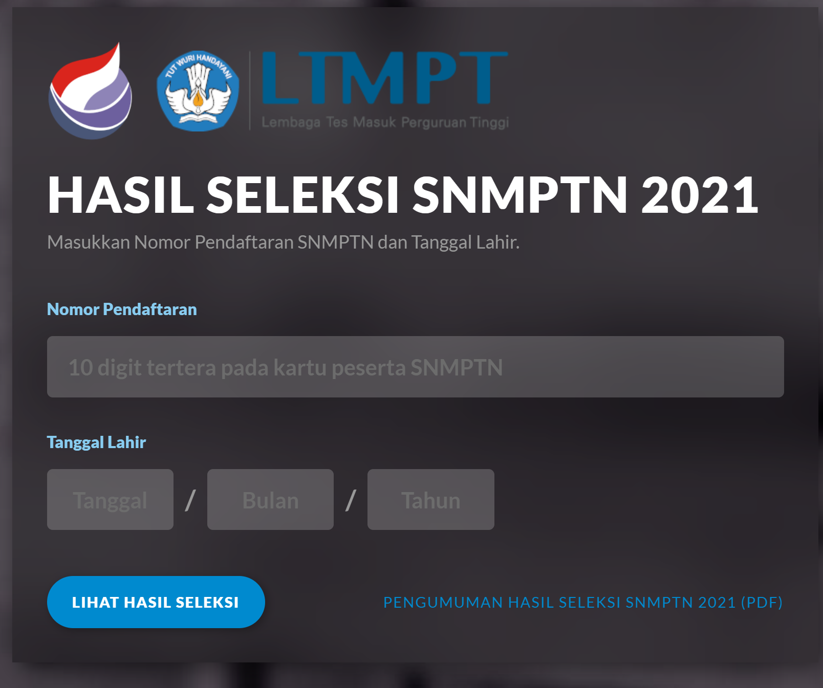 Announcement of 2021 SNMPTN Results